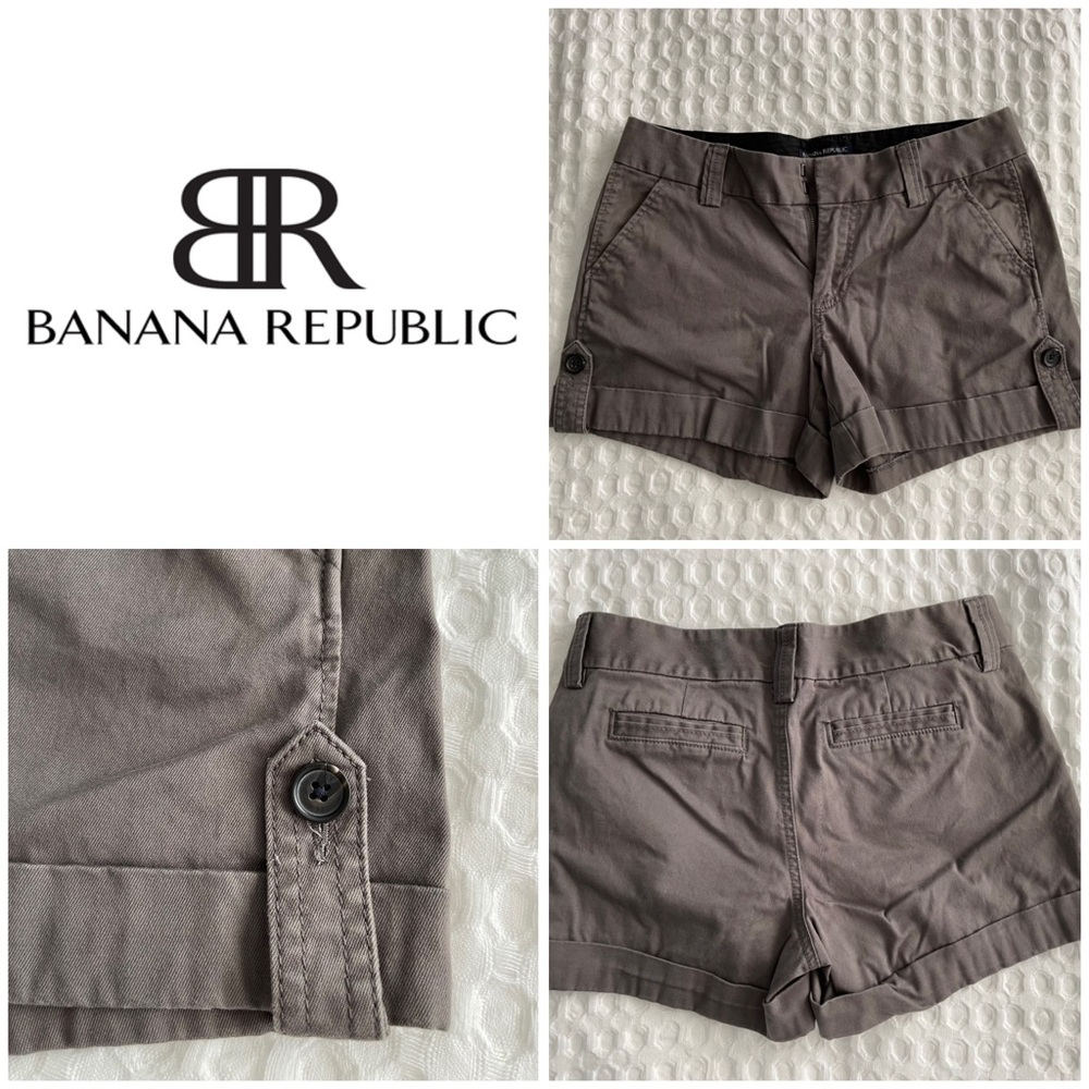 Khaki Shorts Stretch Cuffed